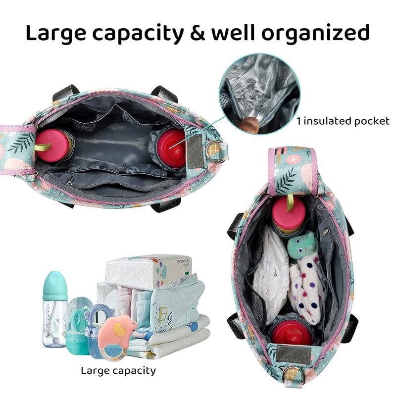 PHEBEN Store Diaper Bag Tote Satchel Waterproof Messenger Baby Diaper Bags for Mom and Dad Multifunction Medium Travel Tote Bags(Cartoon Dessert) - Image 5